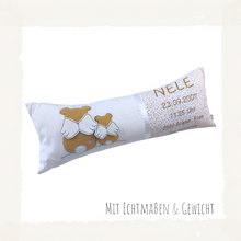 Lade das Bild in den Galerie-Viewer, GEBURTSKISSEN mit Echtmaßen und Gewicht „Bärenfreunde“