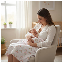 Lade das Bild in den Galerie-Viewer, BABYDECKE mit Waffelpique "Regenbogen"