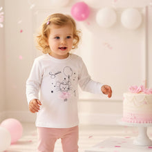 Lade das Bild in den Galerie-Viewer, BABY LANGARMSHIRT "Geburtstagsmaus" personalisierbar weiß / schwarz / rosa