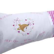 Lade das Bild in den Galerie-Viewer, GEBURTSKISSEN mit Echtmaßen und Gewicht „Rehkitz“ – Farbwahl