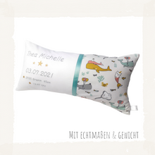 Lade das Bild in den Galerie-Viewer, GEBURTSKISSEN mit Echtmaßen und Gewicht „Meerestiere"