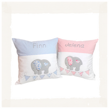 Lade das Bild in den Galerie-Viewer, KUSCHELKISSEN "Elefant" mit Innenkissen - personalisierbar
