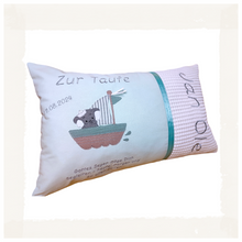 Lade das Bild in den Galerie-Viewer, TAUFKISSEN "Elefant" mit Spruch & Namen personalisiert