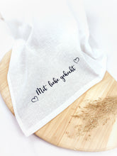 Lade das Bild in den Galerie-Viewer, GESCHIRRTUCH "Mit Liebe gekocht" Baumwolle/Leinen