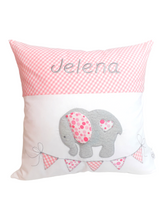 Lade das Bild in den Galerie-Viewer, KUSCHELKISSEN "Elefant" mit Innenkissen - personalisierbar