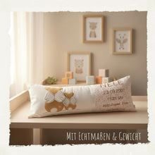 Lade das Bild in den Galerie-Viewer, GEBURTSKISSEN mit Echtmaßen und Gewicht „Bärenfreunde“
