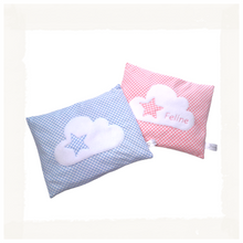 Lade das Bild in den Galerie-Viewer, WÄRMEKISSEN &quot;Wolke&quot; Vickykaro mit Wunschname - Farbwahl Gr. 2
